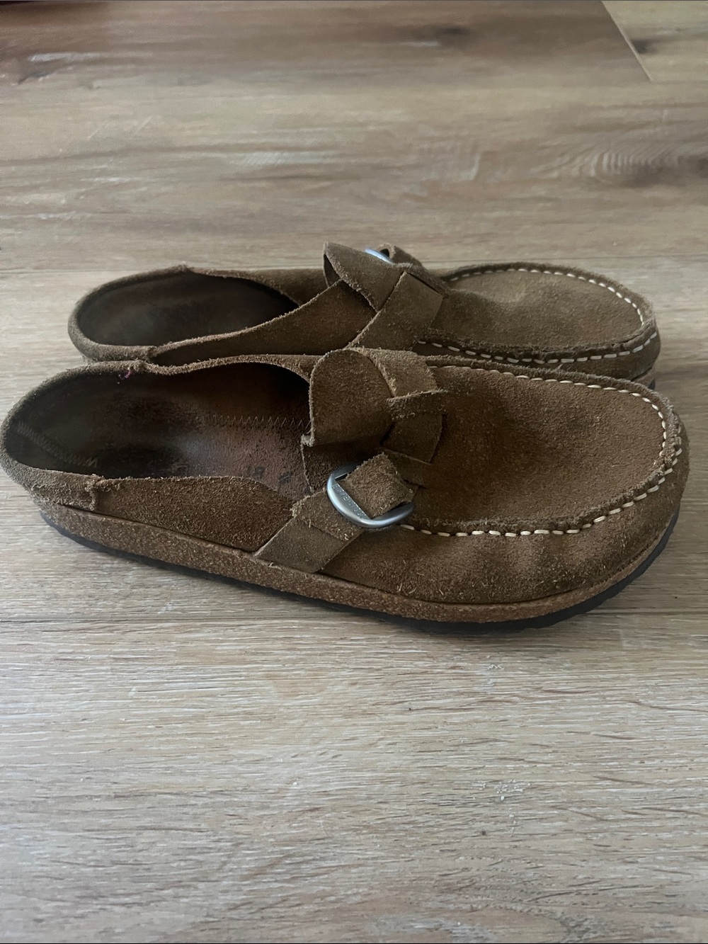 Birkenstock Buckley Brown Suede Clog Mules with Buckle eu38 - Picture 2 of 4